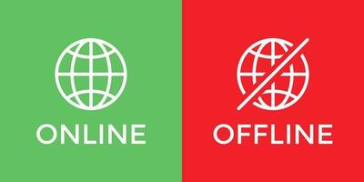 Online and offline internet icon vector. On and off network symbol concept vector