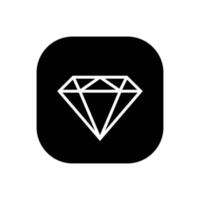 Diamond, gem icon vector isolated on square background. Precious stone concept