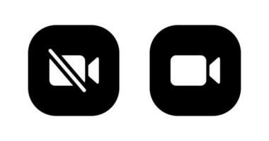 Off camera, mute video icon vector isolated on square background