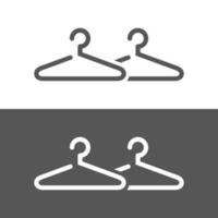 Clothes hanger icon vector. Wardrobe symbol concept vector