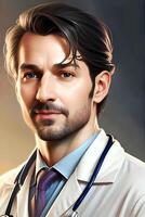 Portrait of a handsome young doctor photo