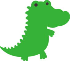 Crocodile green drawing cartoon design. png