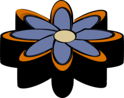 A flower 3d in groovy colors to decorate the holiday. png