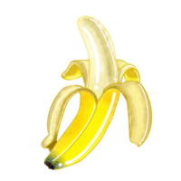 A peeled ripe bananas appetizing yellow fruit png