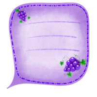 A purple text box decorated with grape drawing for you message png
