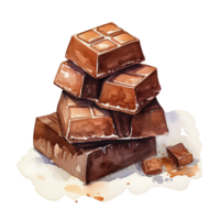 acuarela dulce chocolate. ilustración ai generativo png