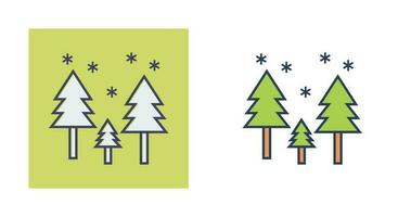 Snowing in trees Vector Icon