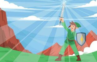 Elf Boy From Adventure Land Background vector