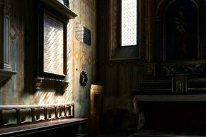Parma,Italy-April 3, 2022-view of the inside of the Parma cathedral with with its beautiful frescoes photo