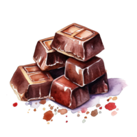 aguarela doce chocolate. ilustração ai generativo png