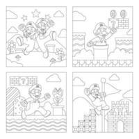 Plumber Man Adventure Coloring Book vector