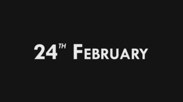 Twenty fourth, 24th February Text Cool and Modern Animation Intro Outro, Colorful Month Date Name, Schedule, History video