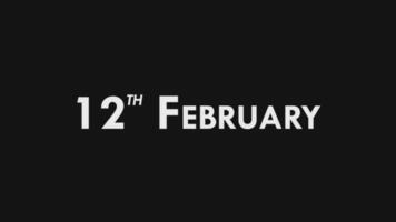 Twelfth, 12th February Text Cool and Modern Animation Intro Outro, Colorful Month Date Name, Schedule, History video