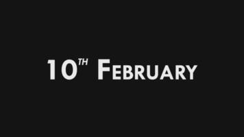 Tenth, 10th February Text Cool and Modern Animation Intro Outro, Colorful Month Date Name, Schedule, History video