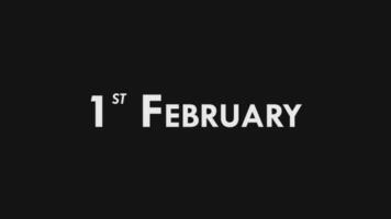 First, 1st February Text Cool and Modern Animation Intro Outro, Colorful Month Date Name, Schedule, History video