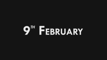 Ninth, 9th February Text Cool and Modern Animation Intro Outro, Colorful Month Date Name, Schedule, History video
