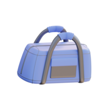 3d Illustration von Fitnessstudio Werkzeuge Tasche png