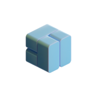 cubo 3d render elemento png