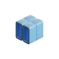 Cube 3D Render Design Element 04 png