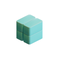 cubo 3d render elemento png