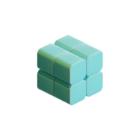 cubo 3d render elemento png