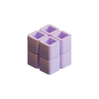 cubo 3d rendere elemento png