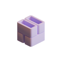 cube 3d rendre élément png