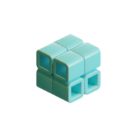 cubo 3d rendere elemento png