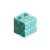 cubo 3d render elemento png