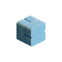 cubo 3d render elemento png