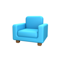 3d icoon weergegeven sofa voorwerp png