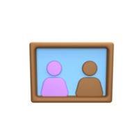 3d icon rendered photo frame png