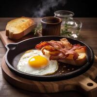 content bacon fried egg breakfast photo