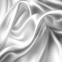 White and Grey Crumpled Satin Pattern Background. Perfect Fabric Cloth for Wallpaper, Clothes and Curtains. Technology. photo