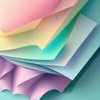 Wonderful Abstract Futuristic and 3D Paper Design Wallpaper in Pastel Gradient Colors. Technology. photo