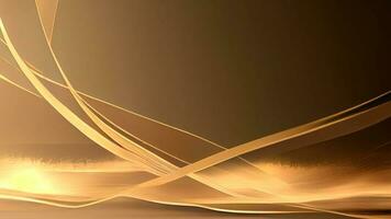 Golden Evolving Fractal Waves Abstract Background. photo