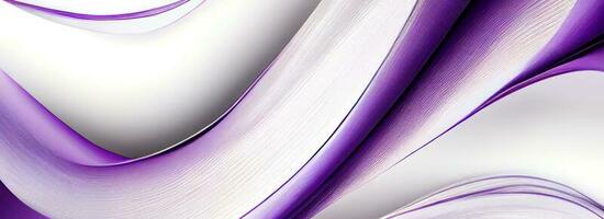 Abstract Smooth Wave Motion Background In White And Purple Color. photo