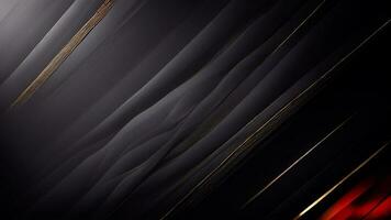Dark Abstract Flow Texture Background With Golden Lines. photo