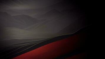 Black And Red Abstract Landscape Wavy Background. photo