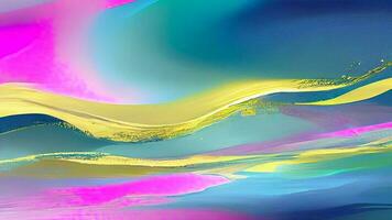 Colorful Abstract Acrylic Wave Texture Background. photo