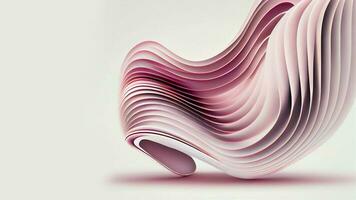 Origami Paper Abstract Wave On Gray Background. 3D Render. photo