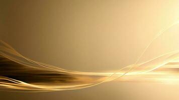 Abstract Golden Wave Motion Background With Lights Reflection. photo
