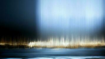 Abstract Dark Futuristic Background With Reflections Of Light Rays In Blue And Golden Color. photo