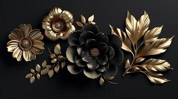 golden floral ornament photo