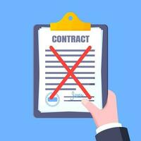 Contract cancellation business concept. vector