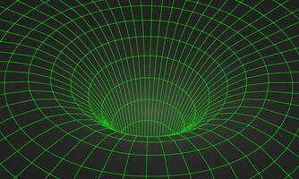 Wormhole geometric grid wireframe tunnel flat style design vector illustration.