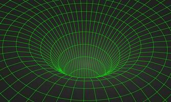 Wormhole geometric grid wireframe tunnel flat style design vector illustration.