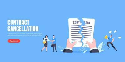 Contract cancellation business concept. vector