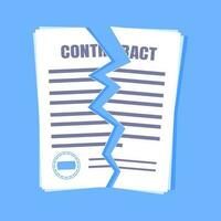 contrato cancelación negocio concepto. vector