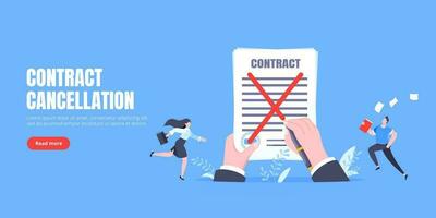 Contract cancellation business concept. vector